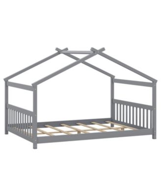 Full House Bed Montessori Floor Bed with Headboard