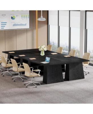 63-Inch Executive Desk, Modern Desk with Double Pedestal and Storage Shelves, Simple Large Computer Writing Table