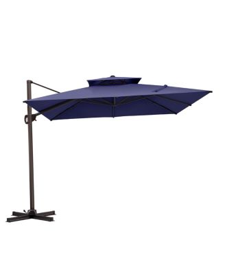 Outdoor Patio Double Top 11x11Feet Square Aluminum Cantilever Umbrella