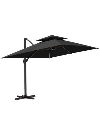 Outdoor Patio  Aluminum Double Top Cantilever Umbrella