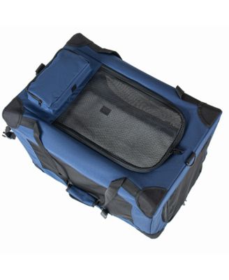 Zeus and Ruta 32 Inch Soft Cat Crate with 3 Doors Portable Folding Carrier and Fleece Mat for Travel