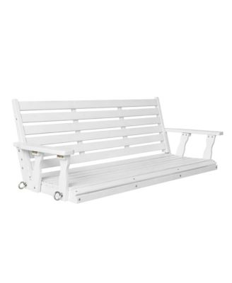 3-Seater 5FT Extra Large Wooden Porch Swing, Ergonomic Seat, Bench Swing Heavy Duty 880 LBS, for Outdoor Patio Garden Yard