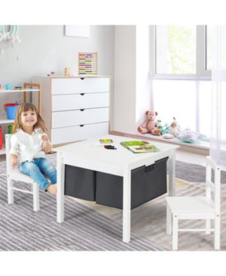 2 in 1 Kids Activity Table and Chairs Set with Storage