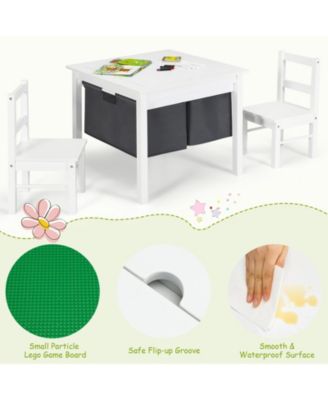 2 in 1 Kids Activity Table and Chairs Set with Storage