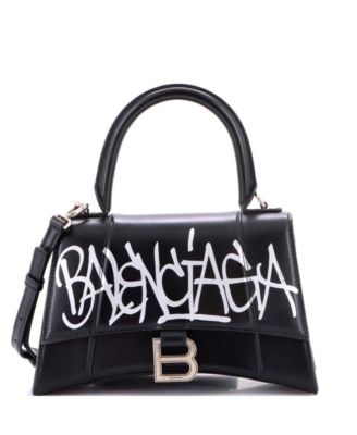 Small Graffiti Hourglass Top Handle Bag Leather