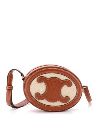 Triomphe Oval Crossbody Bag Canvas and Leather