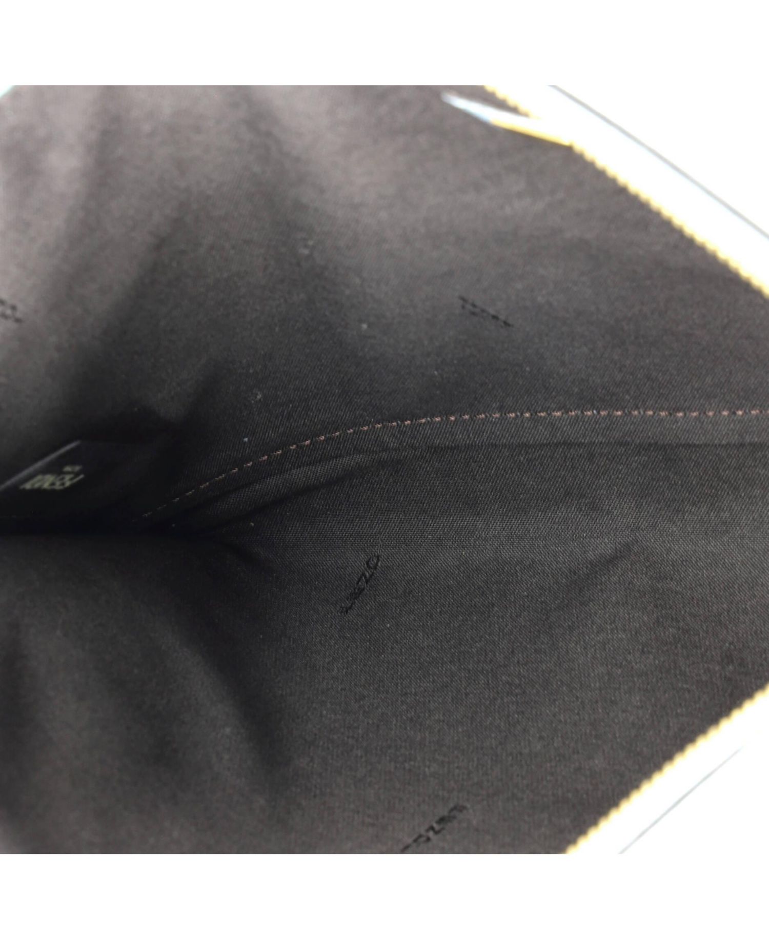 Large Logo Flat Wristlet Pouch Embossed Leather