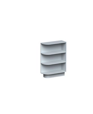 W9" Dove  End Corner Open Shelf Base Cabinet with Full Overlay HDF Door