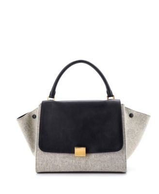 Medium Trapeze Bag Leather and Felt