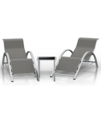 Outdoor Patio Chaise Lounge Set of Pool Lounge Chairs with Arm & Side Table, Beach Sunbathing Lawn Aluminum Chairs