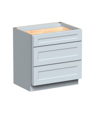 Dove Grey RTA Drawer Base Cabinet with HDF Full Overlay Doors and Solid Wood Dovetail Drawers