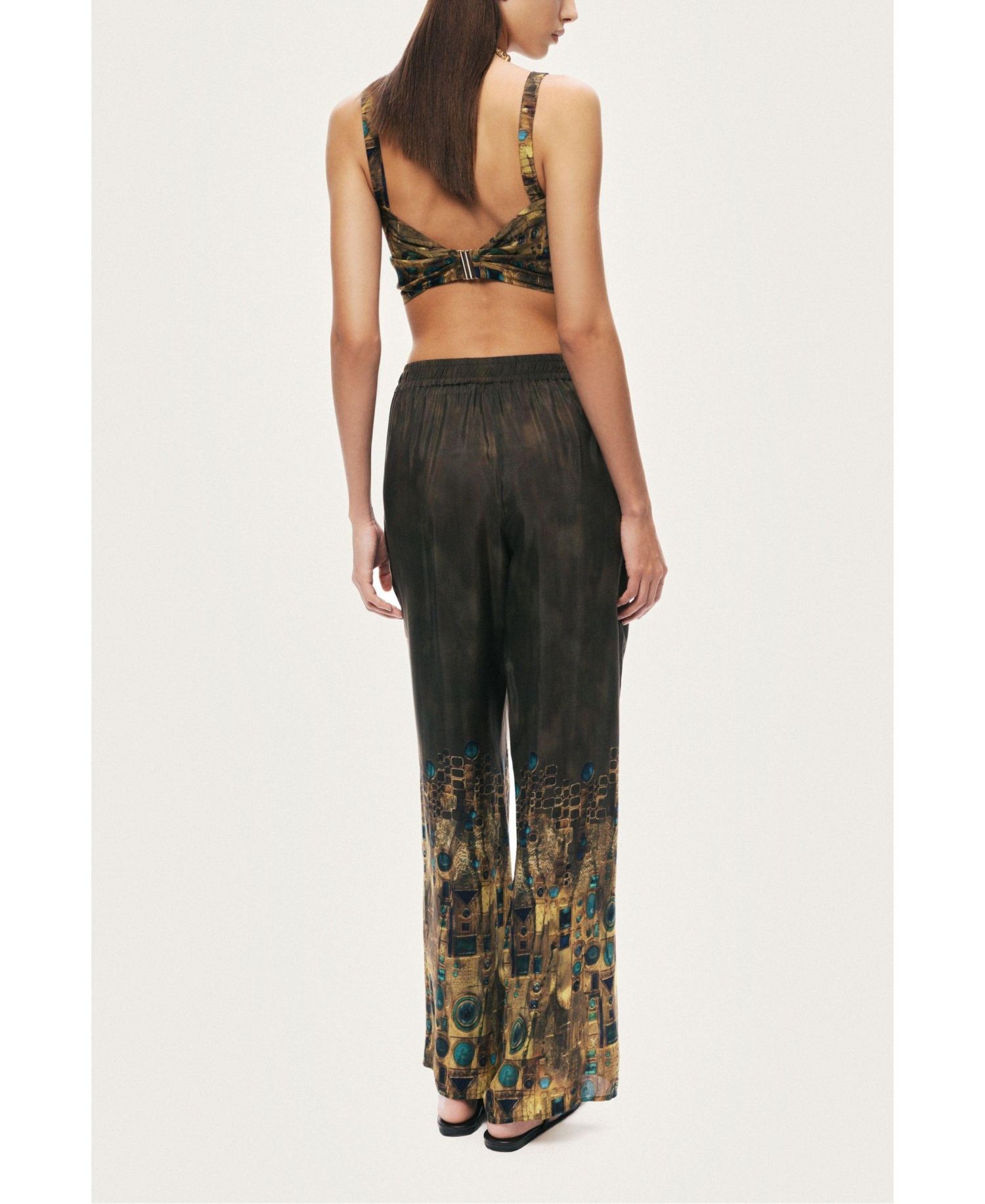 Women's Printed Ring Detail Crop Top