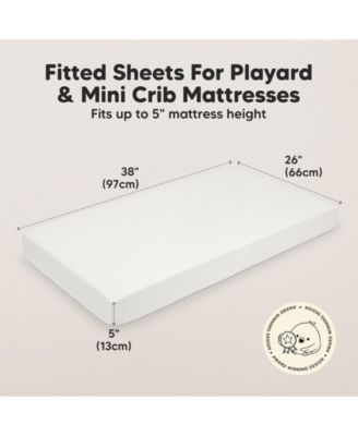 Mini Crib Sheets for Baby Girls, Boys, 2-Pack Soothe Pack and Play Sheets Fitted, Pack N Play Mattress Sheet
