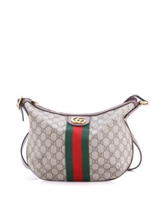 Small Ophidia Half Moon Hobo GG Coated Canvas