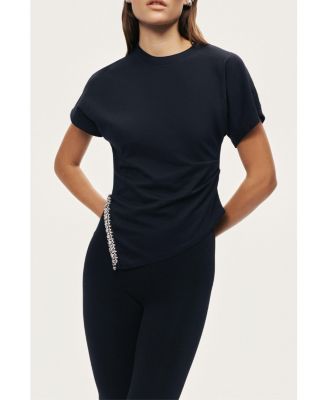 Women's Embellished Asymmetric T-Shirt