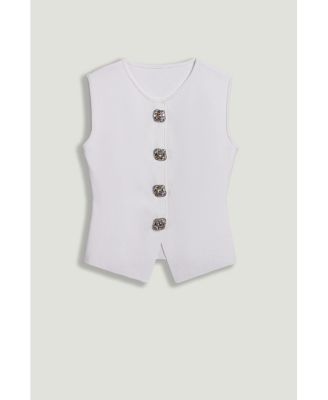 Women's Embellished Sleeveless Knit Top