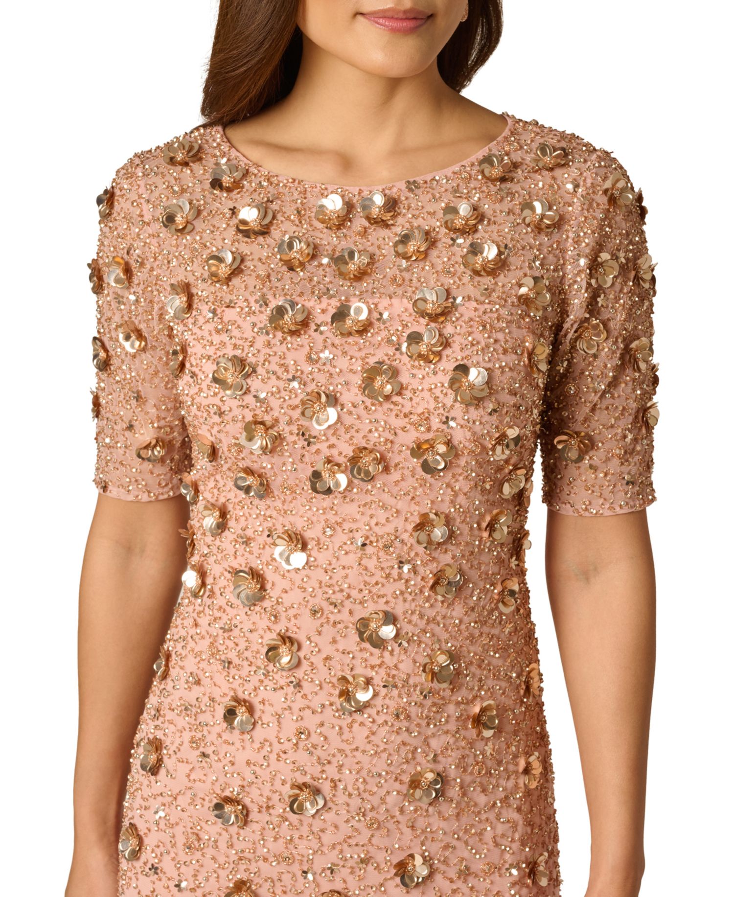 Women's Beaded Floral Sheath Dress