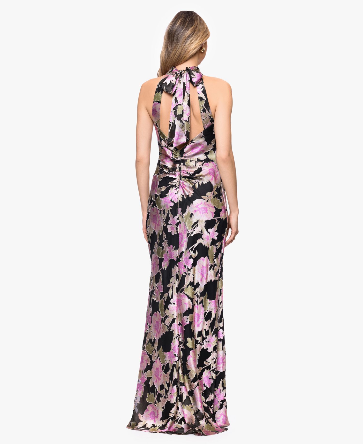 Women's Halter Neck Printed Gown