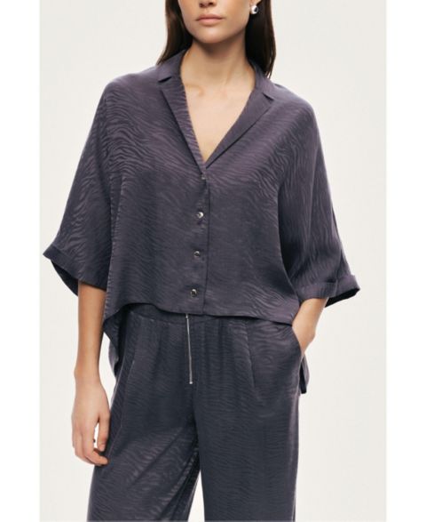 Женская рубашка NOCTURNE Relaxed Short-Sleeve Textured