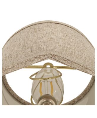 Set of 2 Scalloped Empire Lamp Shades Fawn Small 4" Top x 6" Bottom x 5.5" High Candle Clip Harp and Finial Fitting