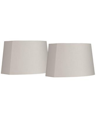 Set of 2 Oval Lamp Shades Medium 12.5" Wide x 10" Deep at Top 15" Wide x11" Deep at Bottom 10" High Spider Harp Finial