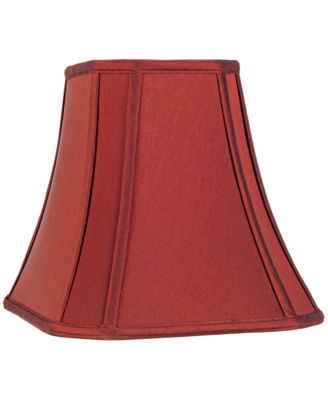 Set of 2 Rectangular Lamp Shades Medium 8" Wide x 6" Deep at Top 14" Wide x 11" Deep at Bottom 11" High Spider Harp Finial