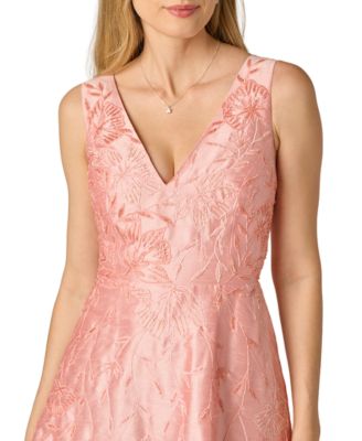 Adrianna Papell Women's Floral Embroidered A-Line Midi Dress - Macy's