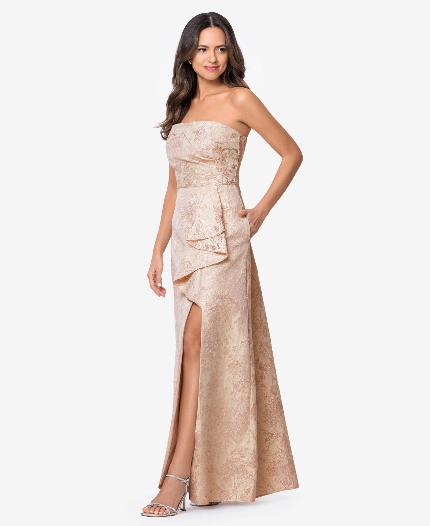 Petite Sleeveless Strapless Gown