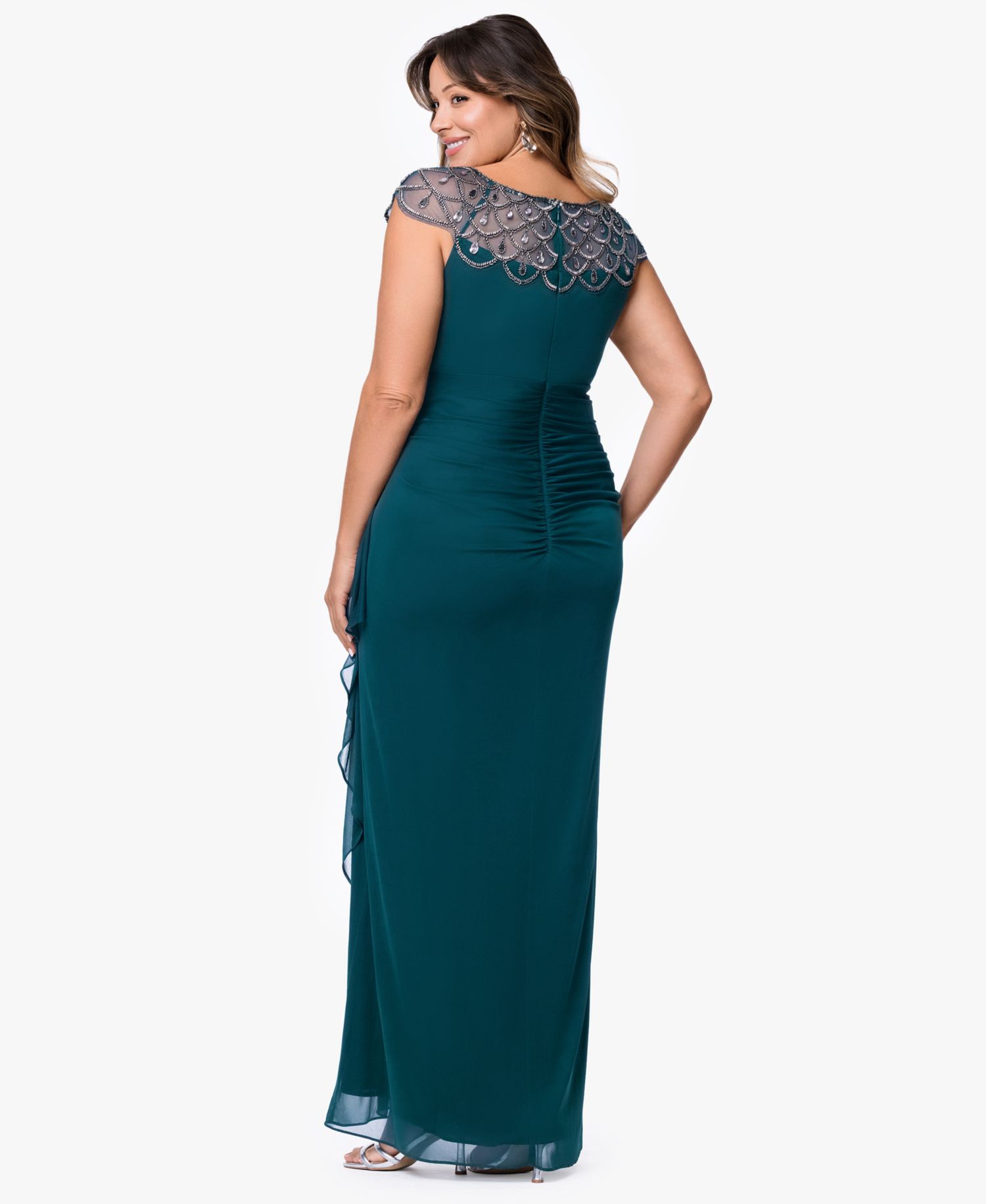 Petite Boat-Neck Long Sheath Dress