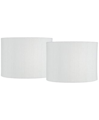 Set of 2 Drum Lamp Shades Weave Medium 15" Top x 15" Bottom x 11" High Spider Replacement Harp Finial Fitting