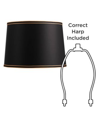 Set of 2 Drum Lamp Shades Medium 14" Top x 16" Bottom x 11" High Spider with Replacement Harp and Finial Fitting