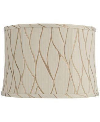 Kinmen Slant Print Lamp Shade Cream Drum Softback Washer Harp Finial