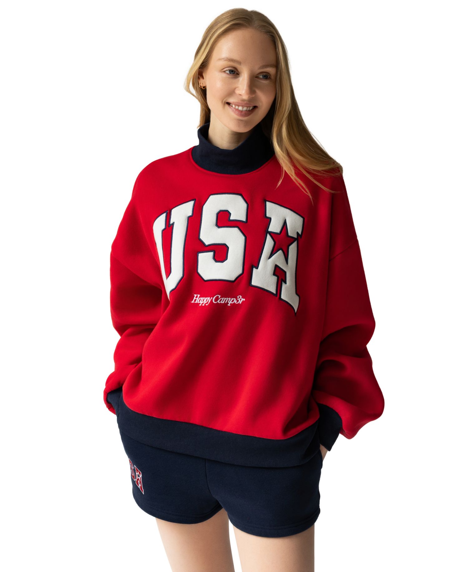 Women's USA Mock Neck Sweatshirt