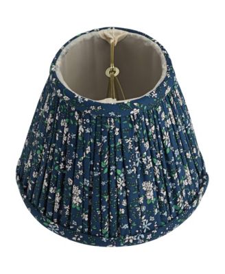 3 1/2" Slant Print Lamp Shade Replacement Set of 6 Navy Blue Floral Clip On Candelabra