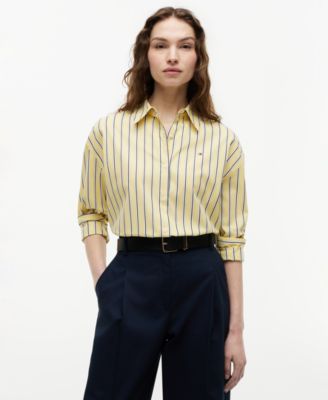 Women's Boxy Long-Sleeve Cotton Shirt