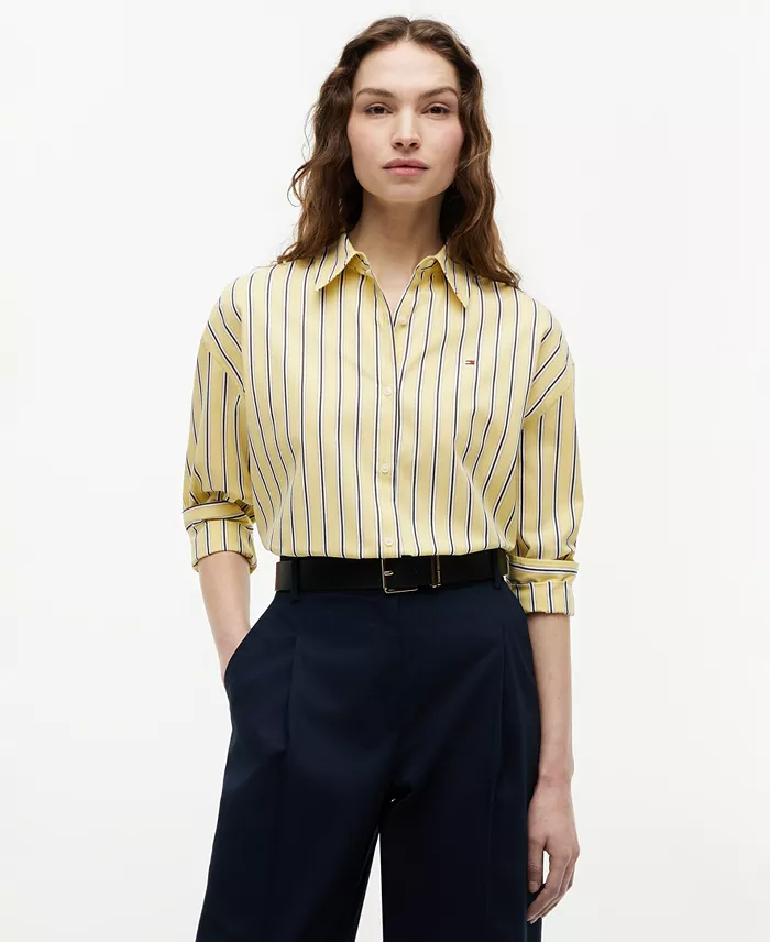 Women's Boxy Long-Sleeve Cotton Shirt - thumbnail 5