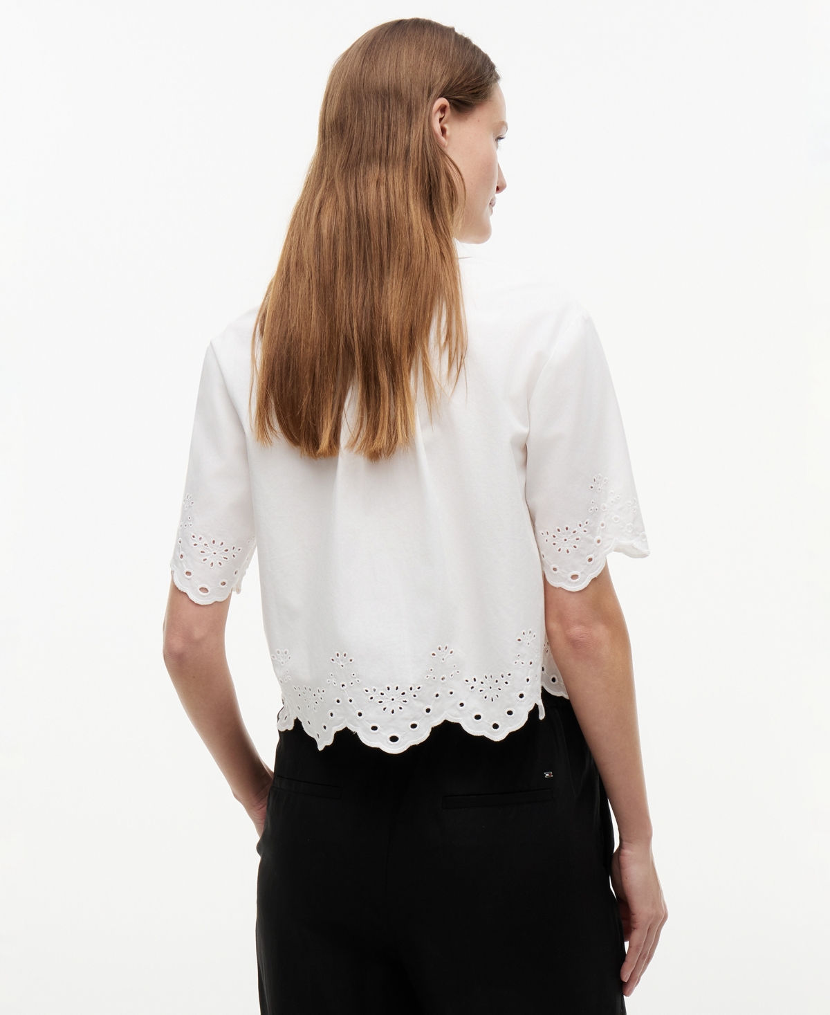 Tommy Hilfiger Women's Broderie Short-Sleeve Cotton Shirt