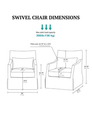 28" Fabric London Skirted Swivel Chair