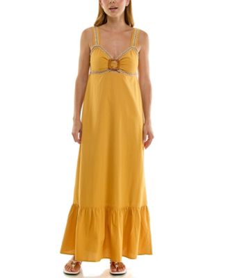 Planet Gold Juniors' Tiered Buckle Trim Maxi Dress - Macy's