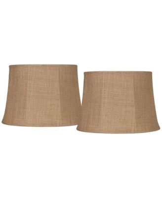 Set of 2 Softback Drum Lamp Shades  Medium 13" Top x 16" Bottom x 11" Slant Spider Harp Finial Fitting