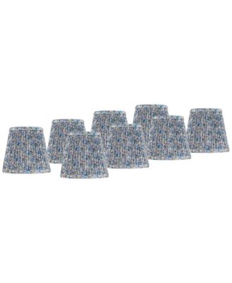 4" Top x 6" Bottom x 5 1/2" High x 5 1/2" Slant Print Lamp Shade Replacement Set of 8 Shirred Pleated Clip On