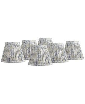 Nelle 3 1/2" Top x 6" Bottom x 5" High x 5" Slant Print Lamp Shade Replacement Set of 6 Pleated Clip On Candelabra