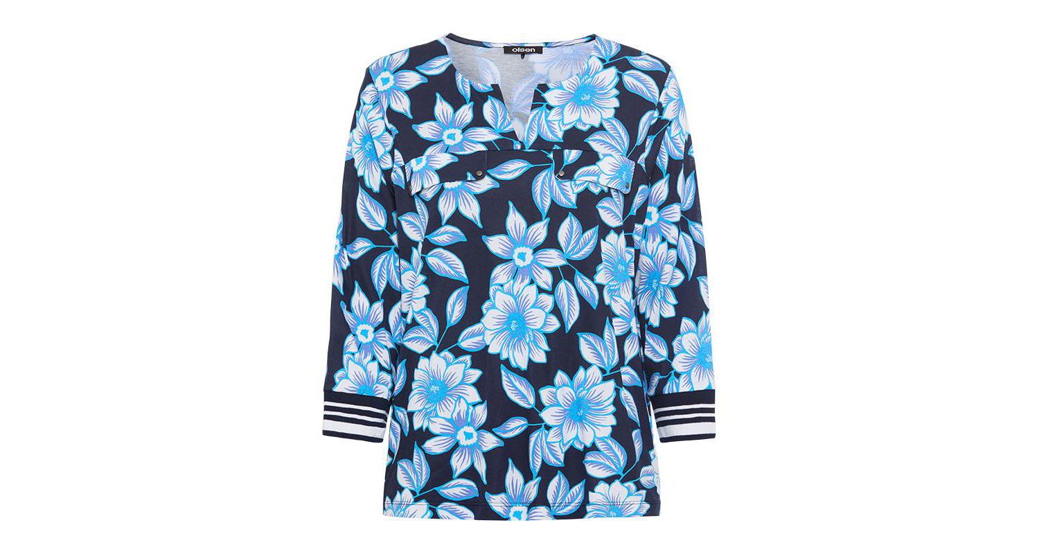 Women's Split Neck Floral T-Shirt