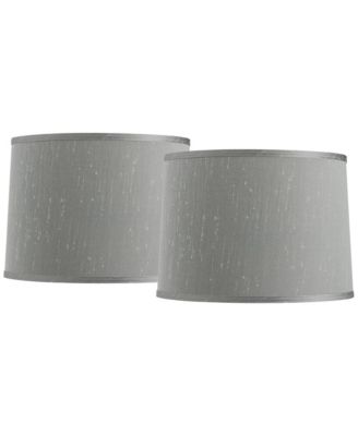 Set of 2 Drum Lamp Shades  Medium 13" Top x 14" Bottom x 10" High Spider with Replacement Harp and Finial Fitting