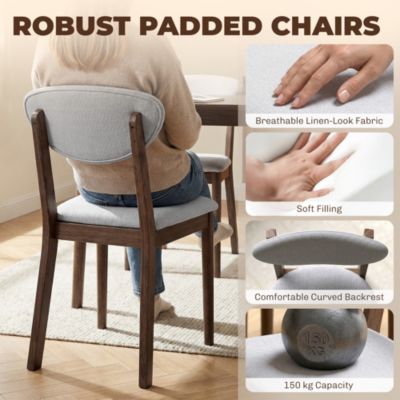 Dining Table Set for 4, Mid-Century Modern Kitchen Table and Chairs