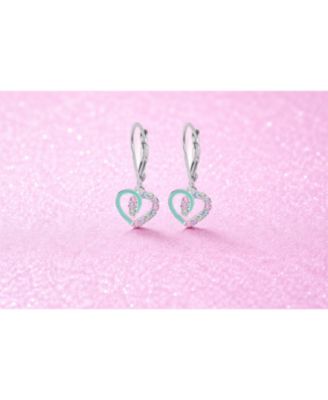 Girls Heart Hypoallergenic Earrings with Sterling Silver Leverbacks