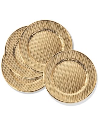 13" Aubrey Electroplated Charger Plates, Set of 4