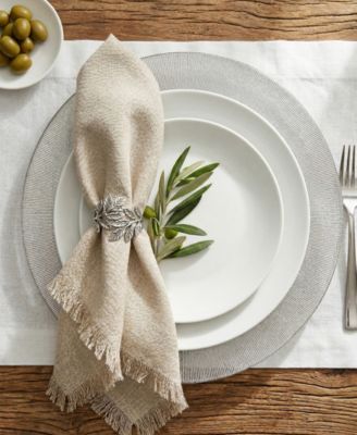 Silver Antiqued Glass Charger Plates, Set of 4