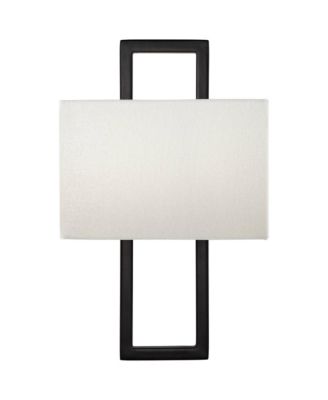 Modena Modern Wall Light Sconces Set of 2 Hardwire 9 1/2" Fixture Silvery Faux Silk Shade for Bedroom Reading Living Room