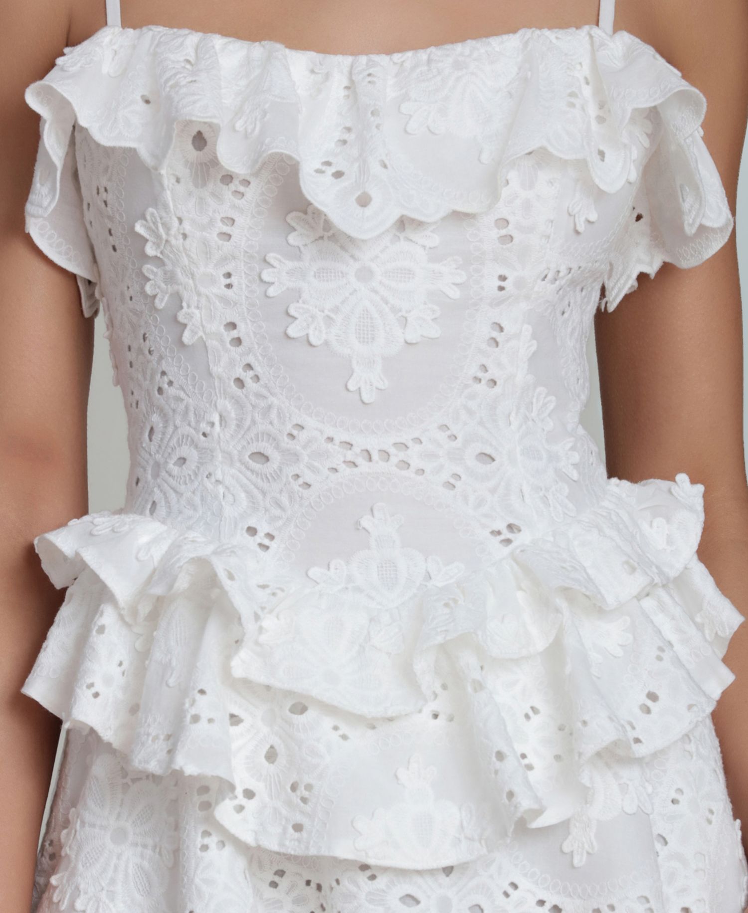 Women's Sweetheart Straps Ruffle Handkerchief Hem Mini Dress
